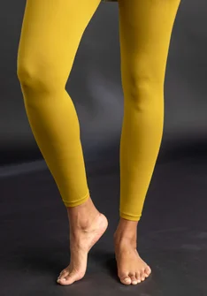 Solid-colored leggings in recycled nylon - olive oil