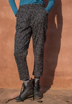 “Kinari” woven organic cotton trousers - ash grey