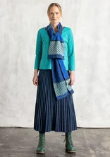 Knit skirt in organic/recycled cotton - dark indigo/dark petrol blue