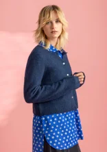 Cardigan in wool/cotton/alpaca - blue mussel