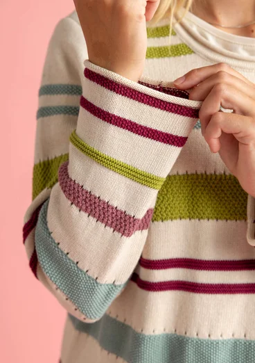 “Edna” Bästis sweater in recycled cotton - multicoloured/striped