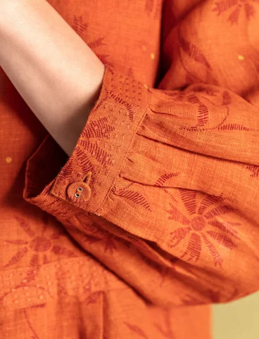 Kleid „Leia“ aus Leinengewebe - henna-gemustert