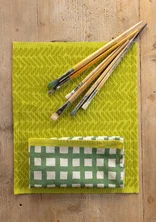 “Play” place mat in organic cotton - lime green