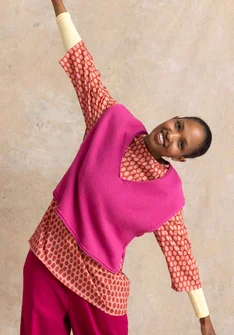Knit vest in organic/recycled cotton - light cyclamen