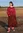 Vävd klänning "Desert" i ekologisk bomull - mörk hibiskus