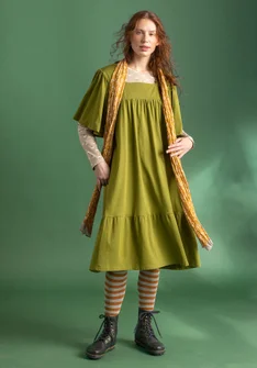 Tricot jurk van katoen/modal - mosgroen