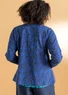 “Hazel” jersey cardigan in organic cotton/spandex (blue mussel S)