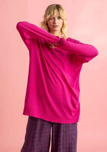 Knit tunic in organic/recycled cotton - pink begonia