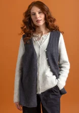 Knit vest in alpaca blend - dark ash grey/melange
