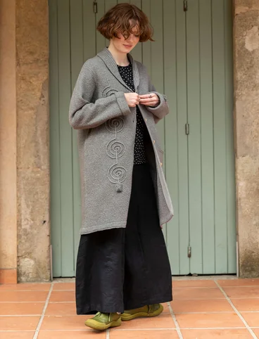 Manteau "Athena" en maille de coton biologique/laine - gris