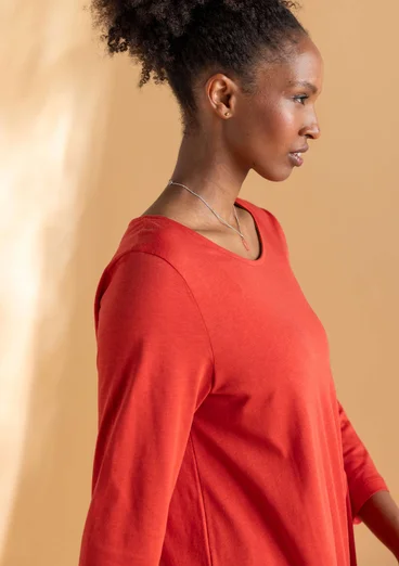 “Millie” organic cotton/modal jersey top - parrot red