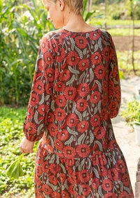 “Poppy” organic cotton jersey dress - French roast