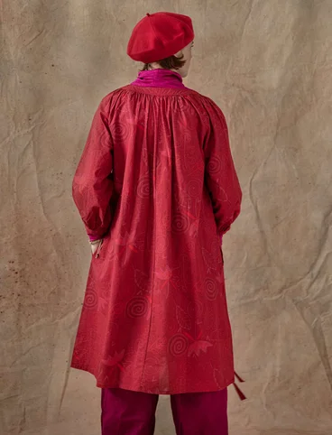 Vävd klänning "Krita" i ekologisk bomull - tranbär