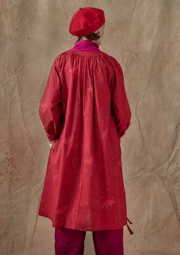 Robe "Krita" en tissu de coton biologique - cranberry