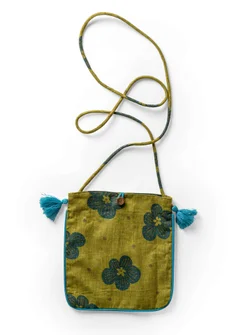 “Web” purse in cotton/linen - asparagus