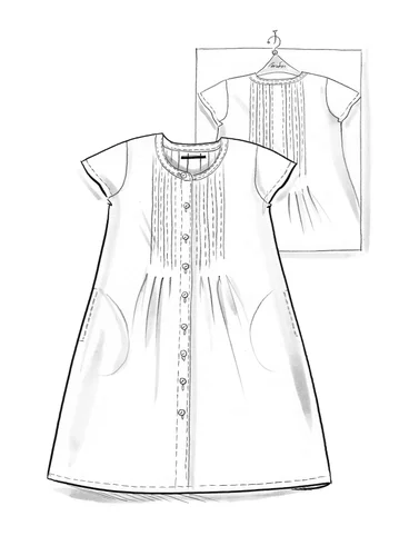 Geweven jurk "Ikat" van katoen - kraprood