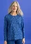 Top en jersey « Ylva » en coton biologique/élasthanne (bleu lin/motif XS)