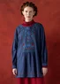 “Wanja” woven tunic in organic cotton (indigo M)