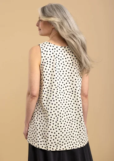 “Dot” organic cotton/modal/elastane jersey tank top - ecru