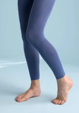 Solid-colour leggings made from recycled polyamide - mountain blue