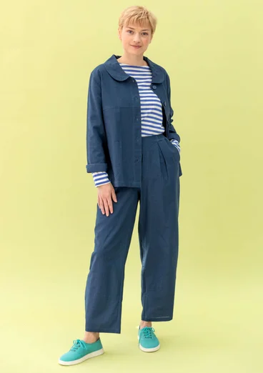 “Daisy” woven organic cotton jacket - indigo