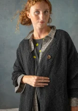 Strickjacke „Thessaloniki“ aus Recycling-Wollgemisch - dunkelaschgrau-melange