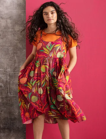 Kleid „Artichoke“ aus Öko-Baumwollgewebe - dunkelhibiskus