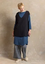 Organic/recycled cotton knitted sleeveless top - black