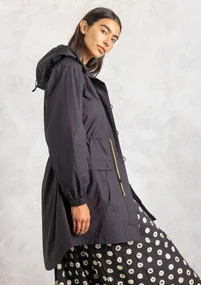 Parka tissée en coton biologique - noir