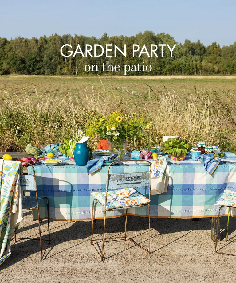 “Trellis” tablecloth in organic cotton