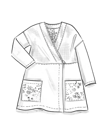 Vevd kimono «Ori» i lin - svart