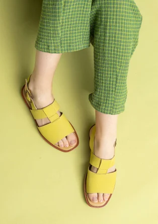 Nubuck sandals - lime green