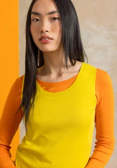 Jersey tank top in organic cotton - dijon