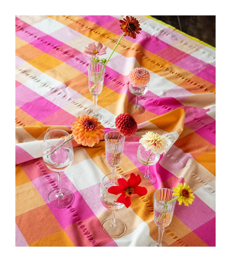 “Trellis” tablecloth in organic cotton