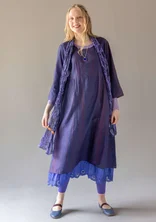 “Melody” woven organic cotton/silk dress - midnight blue