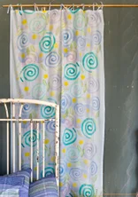 “Cumulus” curtain in organic cotton - forget-me-not