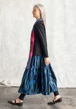 “Rut” woven skirt in rayon/linen - ink blue/patterned