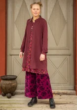 “Värmland” woven shirt dress in organic cotton - aubergine