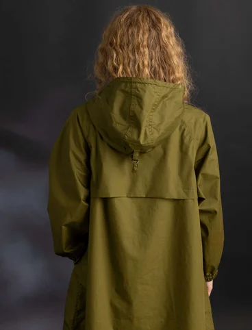 “Hedda” woven organic cotton raincoat - dark olive