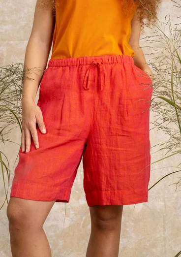 Woven linen shorts - radish