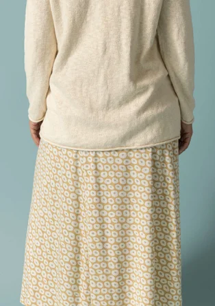 “Billie” jersey skirt in organic cotton/modal - oatmeal/patterned