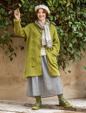Manteau "Athena" en maille de coton biologique/laine - avocat