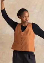 “Esme” woven organic cotton/linen waistcoat - acorn