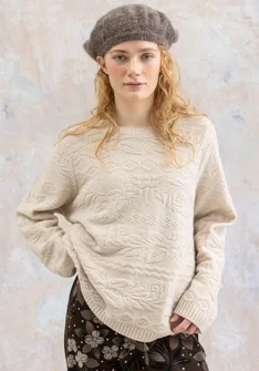 “Peninsula” fisherman’s sweater in lambswool - oyster