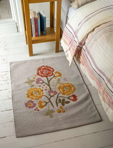 Tapis "Wild rose" en coton biologique - naturel