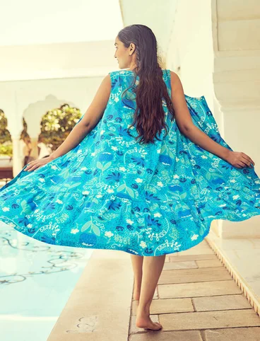 Tricot jurk "Pacific" van biologisch katoen - laguneblauw