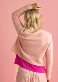 Cardigan i uld/bomuld/alpaka - rosa marmor