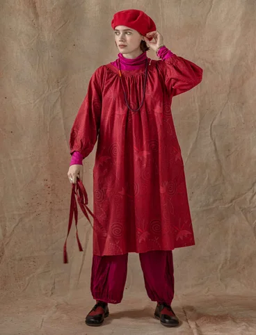 Robe "Krita" en tissu de coton biologique - cranberry