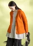 Gestrickter Blazer aus gefilzter Bio-Wolle (gebranntes orange S)