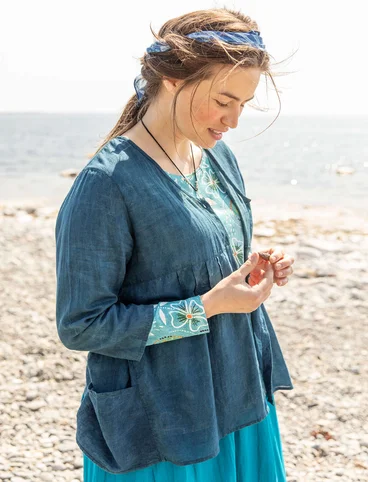 Blouse "Samira" en coton biologique - indigo vert